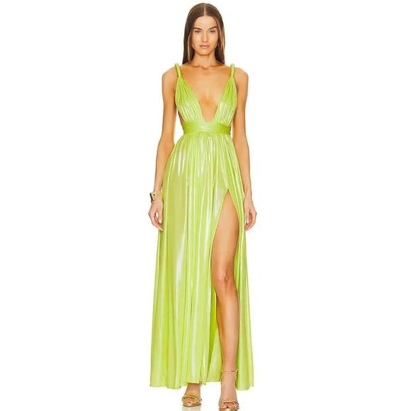 Bronx and Banco Goddess Gown in Neon Yellow - Picture 3 of 11
